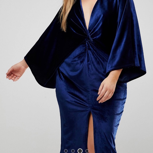 Sophisticated velvet wrap dress for holiday party or any evening occasion. - Picture 2 of 8
